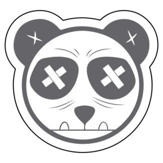 Tough Panda Sticker (Grey)
